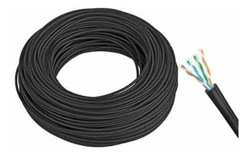 Cabo Rede Cat 5e 100% Cobre 4 Paresx24 Preto Condutti 50m