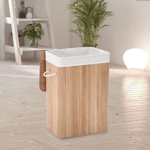 Cesta De Lavandería De 72 L Con Tapa Abatible Para
