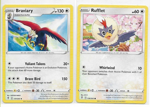 Pokémon Braviary 137/203 Uncommon.