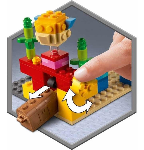 Set de construcción Lego Minecraft The coral reef 92 piezas en caja