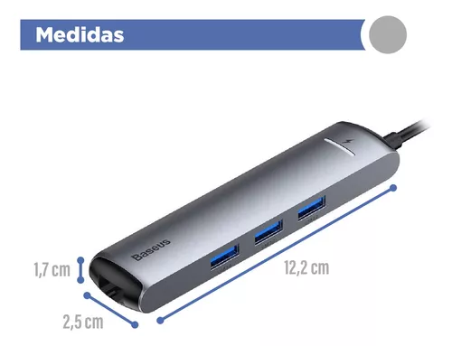 Adaptador Hub Tipo C a USB 3.0 Baseus CAHUB-J0G