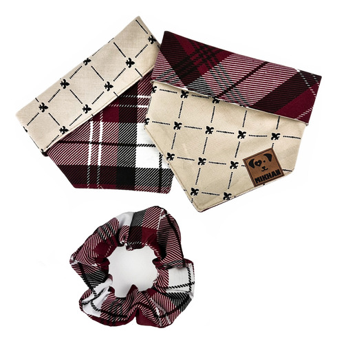 Mikhan Match Bandana Reversible Perro + Scrunchie Humano S