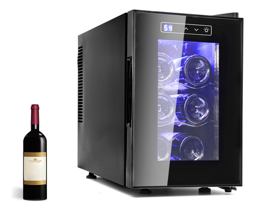 Geveelife Refrigerador De Vino, Refrigerador De Vino De 6 Bo