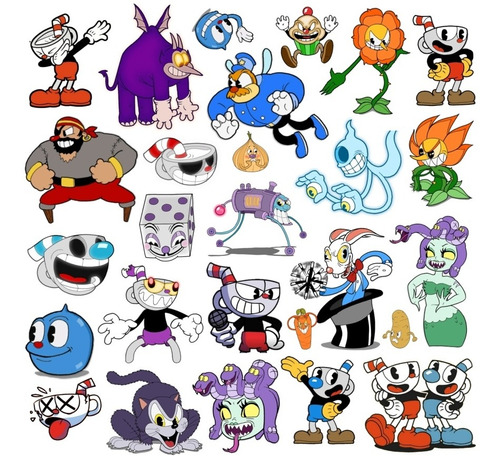 Stickers Cuphead Pack De 20 Unidades Surtidos