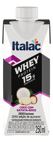 Bebida Láctea Whey Protein Coco Com Batata Doce Italac 250ml