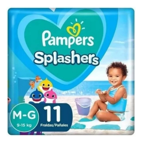 Pañales Para Piscina, Playa Pampers Splashers M- G -11 Unid.