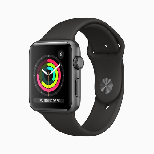 Smartwatch Apple Watch Series 3 42mm - Gps - Caixa Grafite/ Pulseira Esportiva Preta Mtf32bz/a