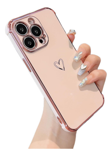 Funda Para iPhone 15 Pro Max Con Borde Chapado - Rosa