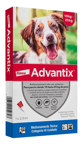 Elanco Advantix Antiparasitario Perro 10 A 25 Kgs  - Bigos