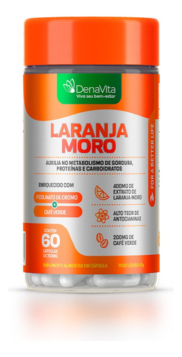 Extrato De Laranja Moro, Café Verde, Cromo 3x1 - Denavita