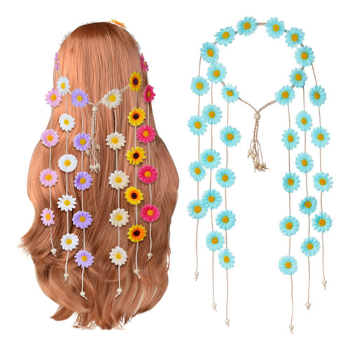 Sucrain 2 Diademas De Flores Hippie, Corona Floral, Accesor