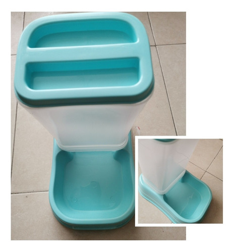 Dispensador Alimento Croquetas Perro 1.5k Resistent Conserva Color Azul Cielo