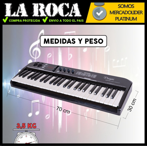 Imagen 7 de 10 de Teclado Controlador Parquer Midi490c Midi Usb 49 Teclas - Cuotas