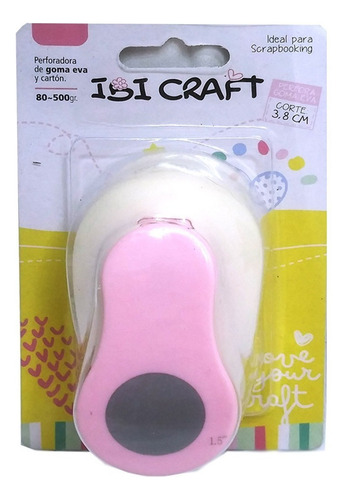 Perforadora Ibi Craft P/goma Eva Cartón 3.8 Cm Elige Forma Color Rosa Y Blanco Forma De La Perforación Círculo