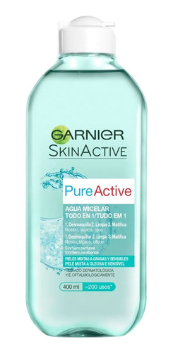 Garnier Agua Micelar Pure Active Desmaquillante X400ml