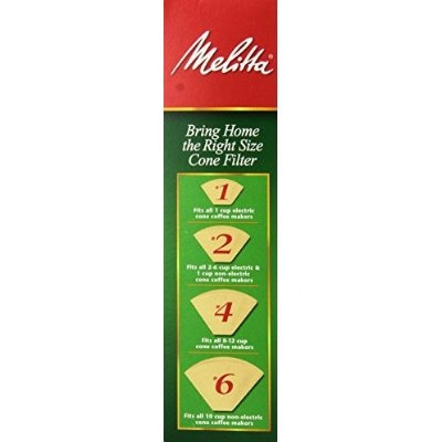 Melitta Cono Filtros De Café Natural De Brown No. 4 Filtros