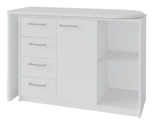 Mesa Para Escritório Extensível Escrivaninha Logan Branco