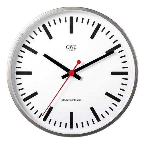 Owc Modern Bar Index - Reloj De Pared Plateado  Silencioso 