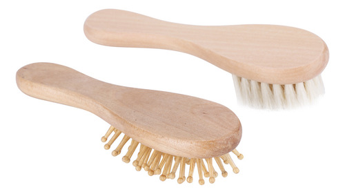 Juego De Cepillos Y Peines De Madera Para Bebés Con Cerdas D