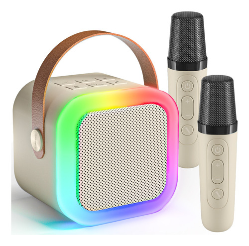 Mini Bluetooth Máquina De Karaoke Para Niños Con 2 Micrófono