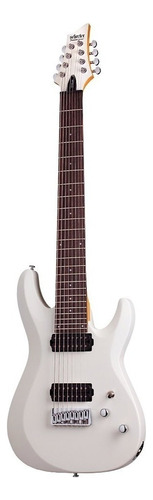 Guitarra eléctrica Schecter Deluxe C-8 de tilo satin white satin con diapasón de palo de rosa