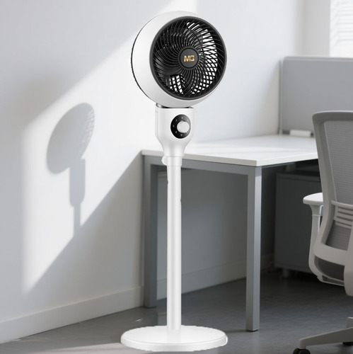 2 En 1 Ventilador De Piso Giratorio 3 Velocidades Doble Uso Para Sobremesa Color Blancodm