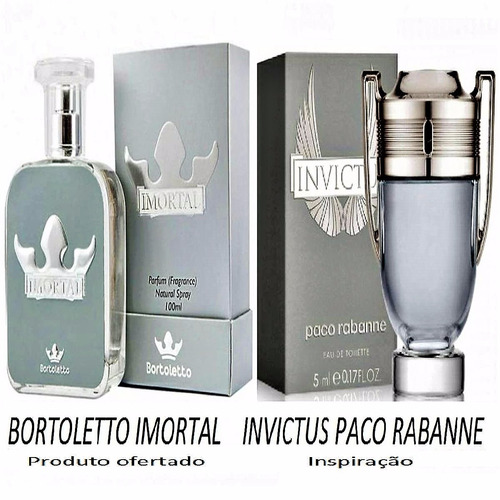 Perfume Imortal Bortoletto 100ml Insp. Invictus Paco Rabanne