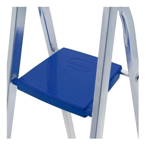 Escalera de aluminio tijera Mor 5106 plateado/azul