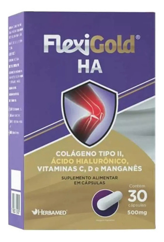 Flexigold Ha - 30 Cápsulas - Herbamed Sabor Sem sabor