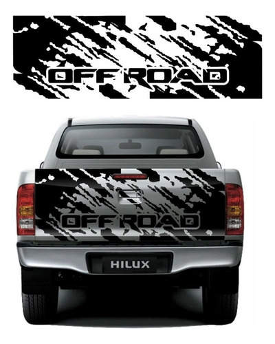 Adesivo Faixa Off Road Tampa Traseira Camionete Pick-up Cor Para Toyota Hilux