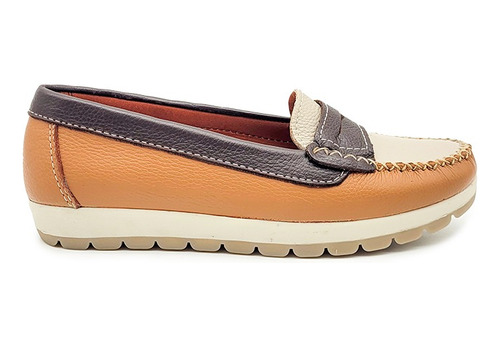 Mocasin Mujer Zapato Cuero Nautico Mocasines Dama Confort