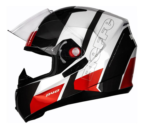 Capacete Cross Bieffe B40 Lirium Vermelho Com Óculos Interno