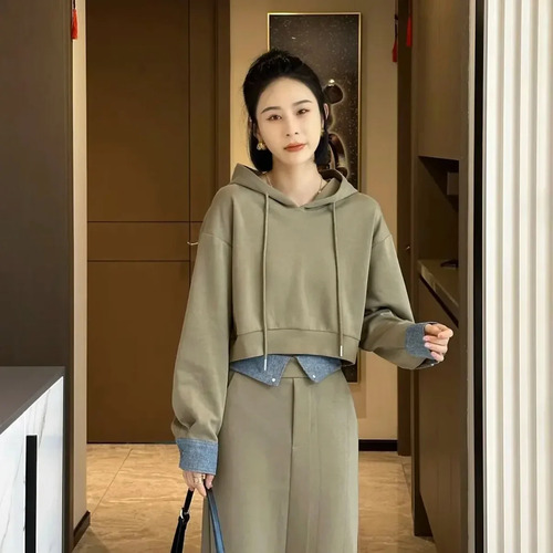 Conjunto De Falda Con Capucha De Manga Larga De Otoño Para M