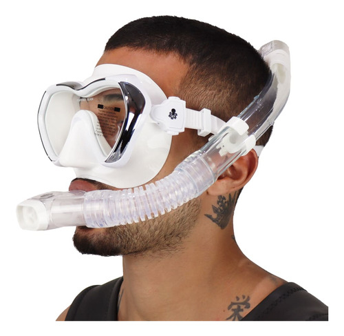 2 Kits De Mergulho Aquatic Dry Dive Motion - Preto E Branco
