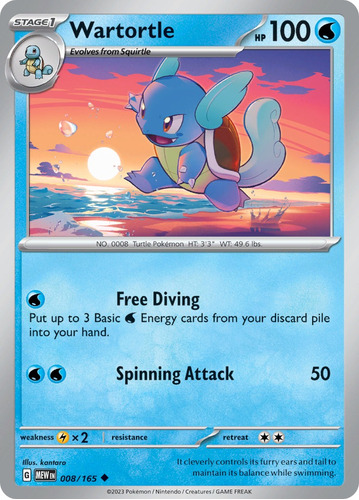 Pokemon Wartortle 008/165 Reverse 151 Mew