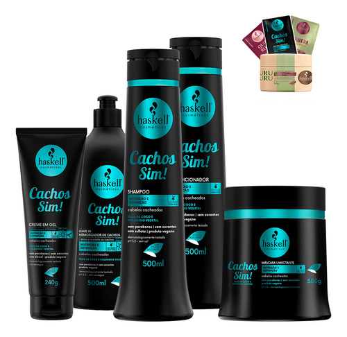 Kit Haskell Cachos Sim Sh Cond Leave Másc 500g Óleo 