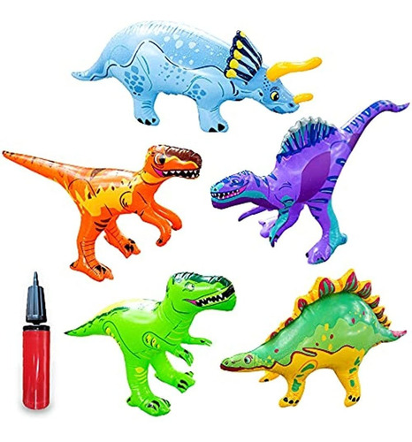 Juego De Juguetes Inflables De Dinosaurios Con Bomba - Juego