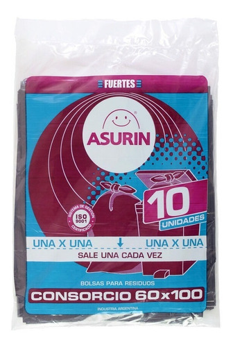 Bolsa Asurin Consorcio Fuertes 60x100 Cm Pack X 30 Bolsas