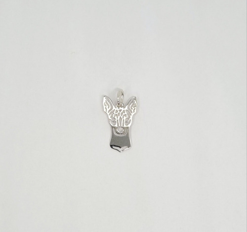 Dije Xoloitzcuintle Minimalista + Cadena En Plata Ley 925
