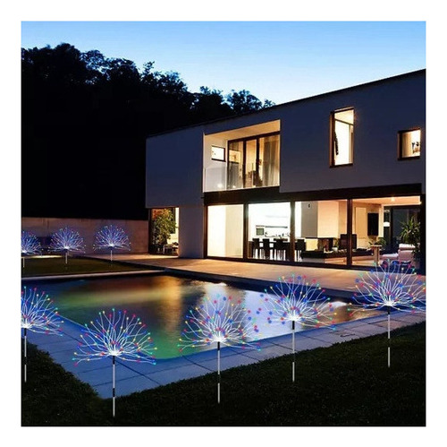 Luces De Fuegos Artificiales Solares Led Navideñas Para Exte