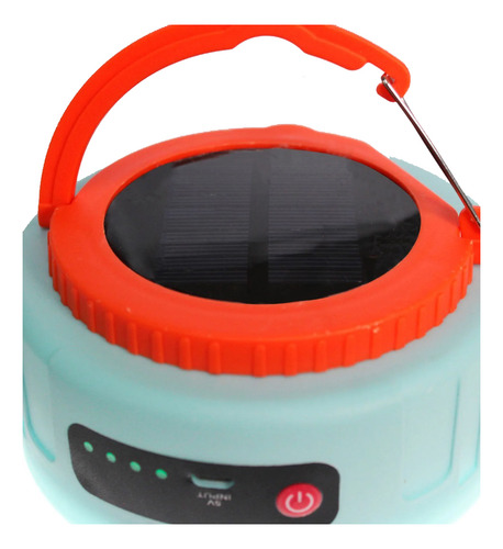 Lámpara Led Solar Camping 3 Modos De Luz Con Gancho
