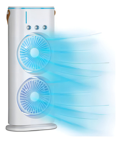 Ventilador climático humidificado de doble aire giratorio Portátil