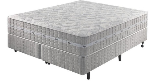 Cama Box Queen Bege + Colchão Molas Ensacadas Alabama 158cm