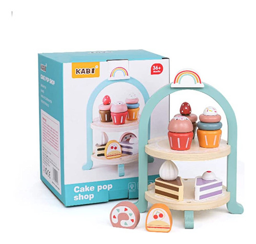 Juego De Pastelería Madera Soporte Cupcakes Torta Ak0144 Ub