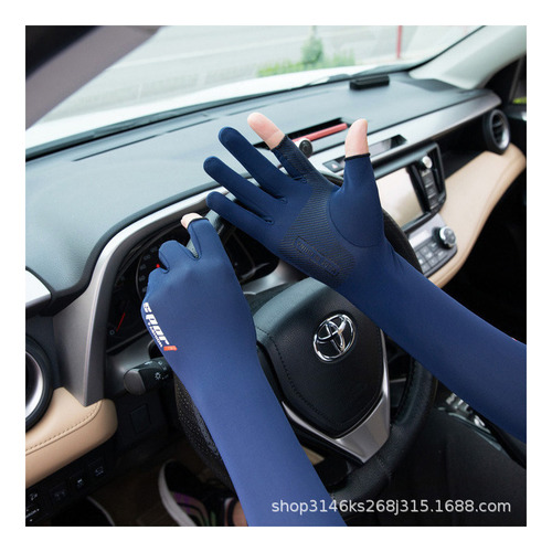 Guantes De Sol Largos Uv Para Hombre Guantes Conducción 2par
