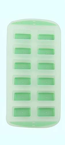 Cubetera Silicona Plástico 12 Hielos Cubitos Freezer Cocina Verde