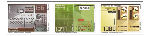 Folha Inteira Selo 3759-3761 História Computação Brasileira