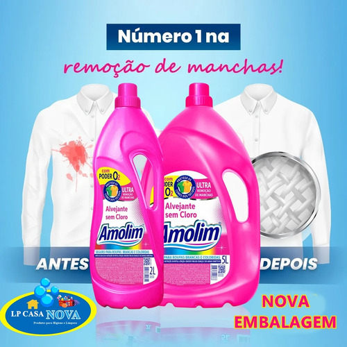 Alvejante Sem Cloro Lava Roupas Branca E Colorida 5l Sujeira