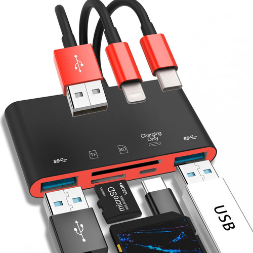 Lector De Tarjetas De Memoria 5 En 1, Adaptador Usb Otg Y Le