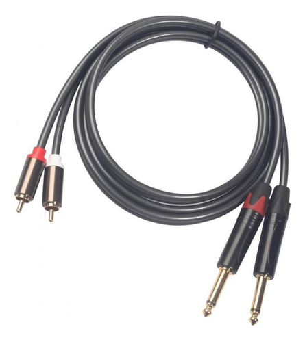 2x6.35mm 1/4 Pulgada Mono Jack Plug A Phono Rca Plug Cable